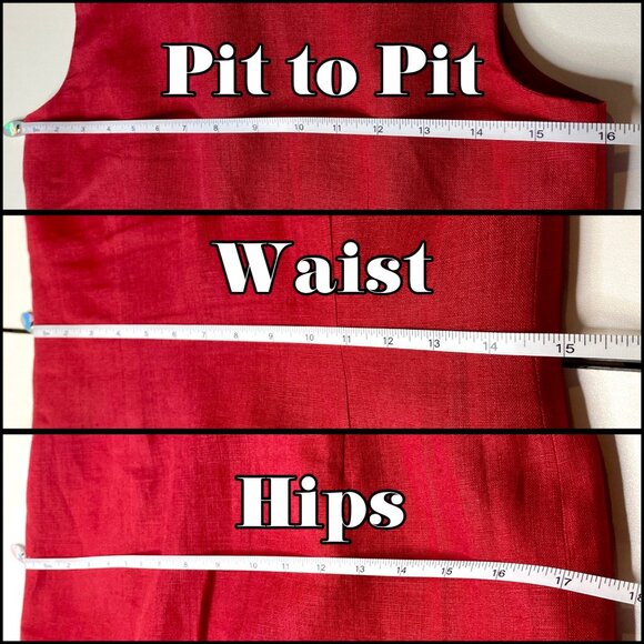 Talbots Red Vintage Irish Linen Sleeveless Button-Down Midi Dress Size Petite 2 - Picture 6 of 9
